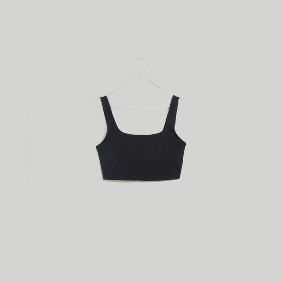 Madewell Flex Square-Neck Sports Bra in True Black - Picture 5 of 10